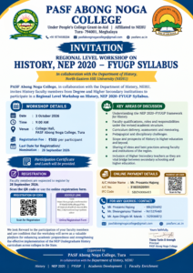 “Regional Level Workshop on History, NEP (2020) – FYUP Syllabus”